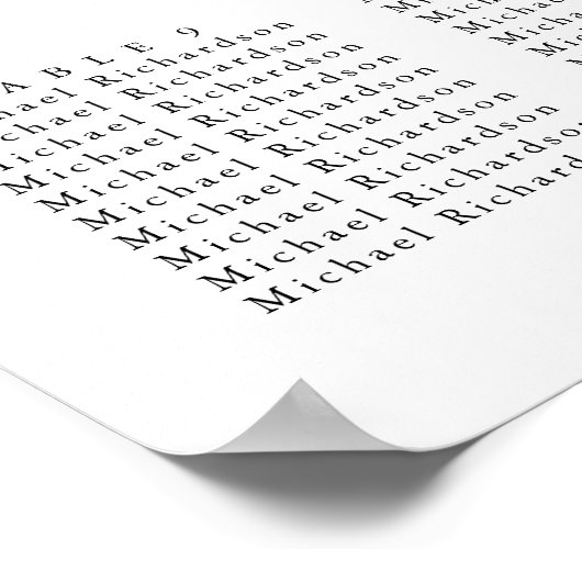 Monogram Olijfblad Bruiloft 12 Tafel Zitgrafiek Poster (Hoek)