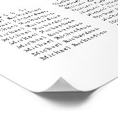 Monogram Olijfblad Bruiloft 15 Tafel Zitgrafiek Poster (Hoek)