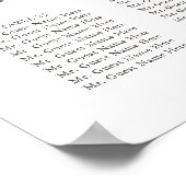 Monogram Olijfblad Bruiloft 30 Tafel Zitgrafiek Poster (Hoek)