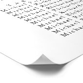 Monogram Olijfblad Bruiloft 8 Tafel Zitkaarten Poster (Hoek)