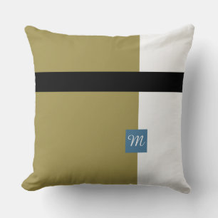 Monogram Olive Groen Geblokt Kussen