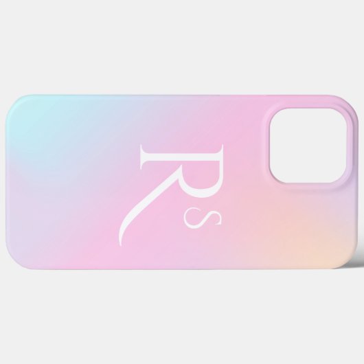 Monogram Ombre Holografisch Roze Meisje Gepersonal Case-Mate iPhone Case (Achterkant (horizontaal))