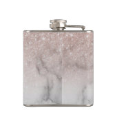 Monogram Ombre Roos Goud Marmer Glitter Heupfles (Achterkant)