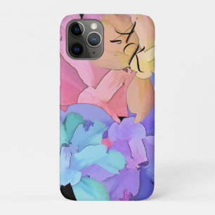Monogram Omkeerbare Waterverf Pastel Camellias Ca iPhone 11 Pro Hoesje