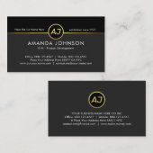 Monogram One Gold Line Black Grey Layer GM Visitekaartje (Voorkant / Achterkant)