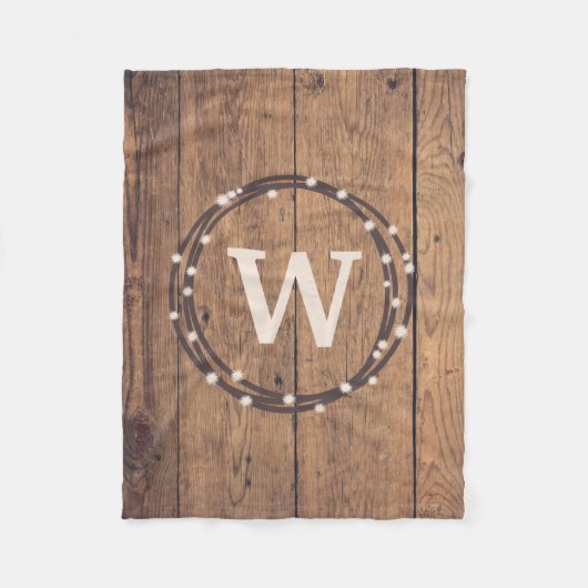 Monogram ontwerp fleece deken (Voorkant)