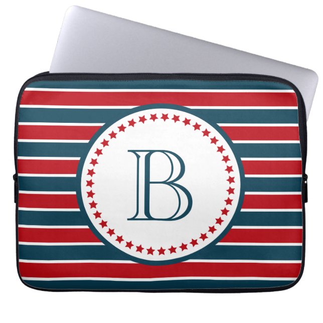 Monogram ontwerp laptop sleeve (Voorkant)