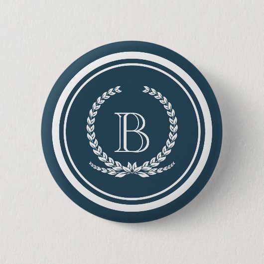 Monogram ontwerp ronde button 5,7 cm (Voorkant)