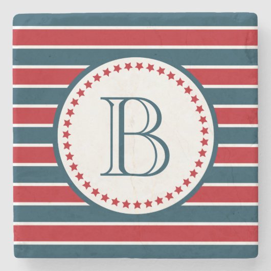 Monogram ontwerp stenen onderzetter (Voorkant)