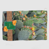 Monogram ontwerp van de Zuidwestelijke Cactus - Or Golfhanddoek (Horizontaal)