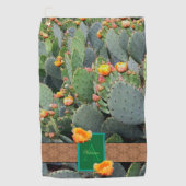 Monogram ontwerp van de Zuidwestelijke Cactus - Or Golfhanddoek (Voorkant)