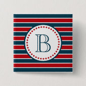Monogram ontwerp vierkante button 5,1 cm (Voorkant)