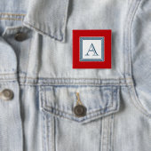 Monogram ontwerp vierkante button 5,1 cm (In situ)