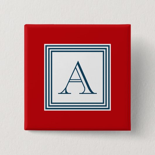 Monogram ontwerp vierkante button 5,1 cm (Voorkant)