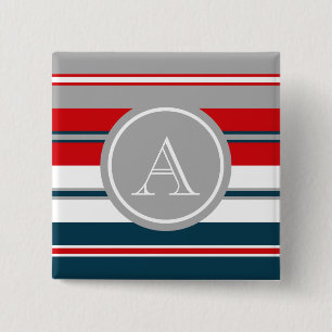 Monogram ontwerp vierkante button 5,1 cm