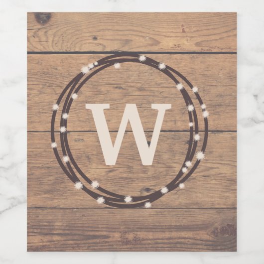 Monogram ontwerp wijn etiket (Enkel label)
