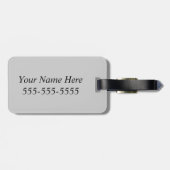 Monogram ontwerp zwart-grijs textuur bagagelabel (Achterkant horizontaal)