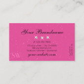 Monogram oog met zwarte roze sparkle Diamonds Visitekaartje (Achterkant)