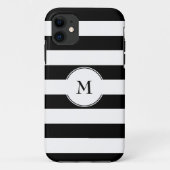Monogram oogstzwart-wit patroon Case-Mate iPhone case (Achterkant)