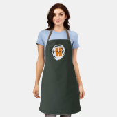 Monogram oogvangst Rookgroen Initiaal script Schort (Gedragen)