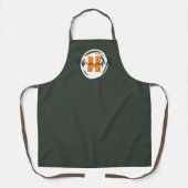 Monogram oogvangst Rookgroen Initiaal script Schort (Voorkant)