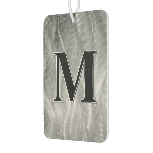Monogram op abstract zilver geborsteld metaal luchtverfrisser