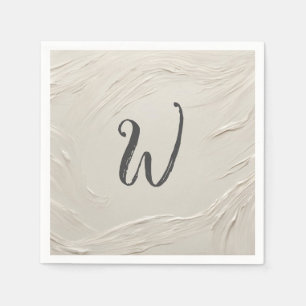Monogram op Abstracte ivoren textuur Servet