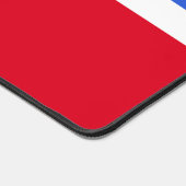 Monogram op betoverende saffier blauw, rood & wit bureaumat (Hoek)