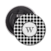 Monogram op Buffalo Check 2,25-in magneet Button Flesopener (Voorkant)
