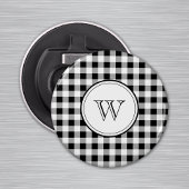 Monogram op Buffalo Check 2,25-in magneet Button Flesopener