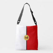 Monogram op de rode en witte pleister crossbody tas (Voorkant)