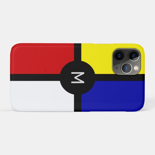 Monogram op de stijlvolle Mondriaan Geïnspireerde  Case-Mate iPhone Case (Achterkant (horizontaal))