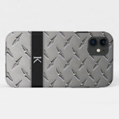 Monogram op Diamond Metal Background iPhone 5 Hoes (Achterkant (horizontaal))