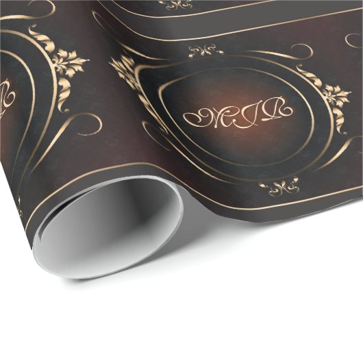 Monogram op elegant weergavegezicht - luxeachtig u cadeaupapier (Rol Hoek)