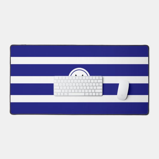 Monogram op Gestreept Blauw & Wit Bureaumat (Keyboard & Muis)