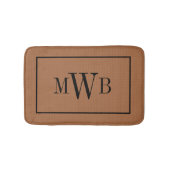 Monogram op getextureerde, neutraal uiterlijk bijg badmat (Voorkant)