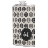 Monogram op het patroon van Anchors Heupfles (Links)