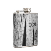 Monogram op houtzwart en wit heupfles (Rechts)