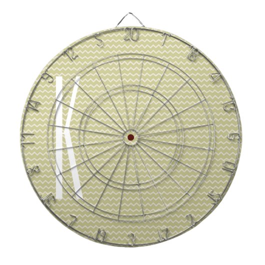 Monogram op Light Sage Green Mini Chevron Dartbord (Voorkant)