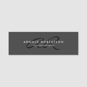 Monogram op maat Effen Grijs Zwart Naam toevoegen Naamplaatje