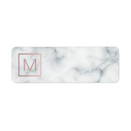 monogram op marmer etiket
