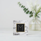 monogram op marmer vierkante visitekaartje (Staand voorkant)