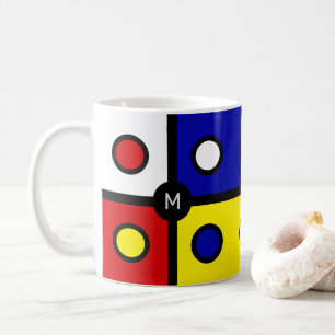 Monogram op Meerkleurige Abstracte Kunst Koffiemok