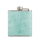 Monogram op Mint Groene  stijltextuur Heupfles (Achterkant)