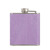 Monogram op Paars leder Heupfles (Achterkant)