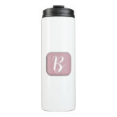 Monogram op roze en witte thermische getumbler thermosbeker (Voorkant)