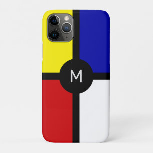 Monogram op stijlvolle Mondriaan geïnspireerde kun iPhone 11 Pro Hoesje