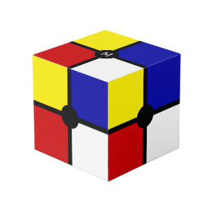 Monogram op stijlvolle Mondriaan geïnspireerde kun Kubus