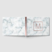 monogram op witte marmer gastenboek (Volledig)