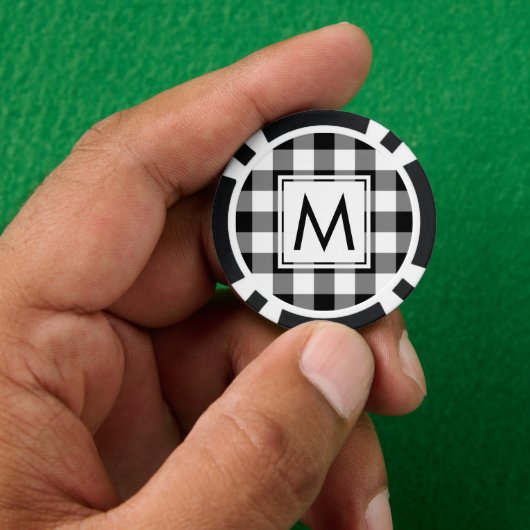 Monogram op zwart-wit Buffel Check Poker Chips (Hand)